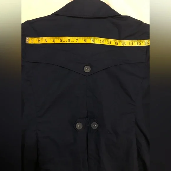 Studio Works navy blue jacket; wonderful button accents at wrists & back, 1X - Picture 11 of 11